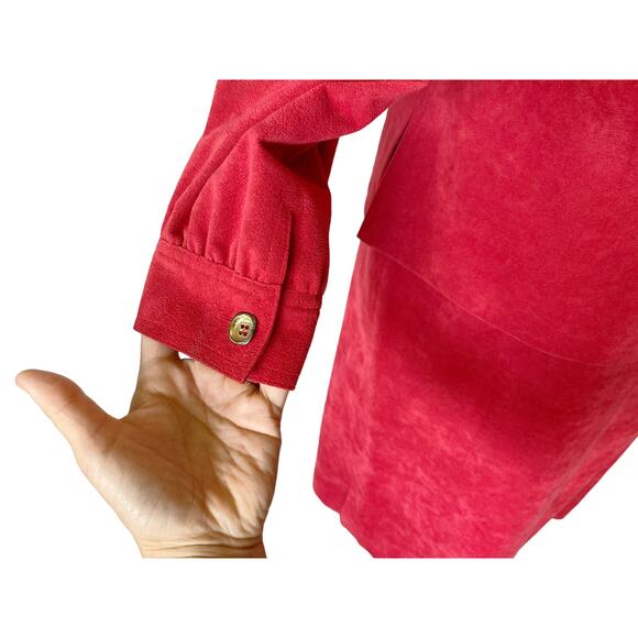 NEIMAN MARCUS Abe Scrader Womens Size 14 Vintage Faux Suede Jacket Skirt Set - Picture 13 of 16